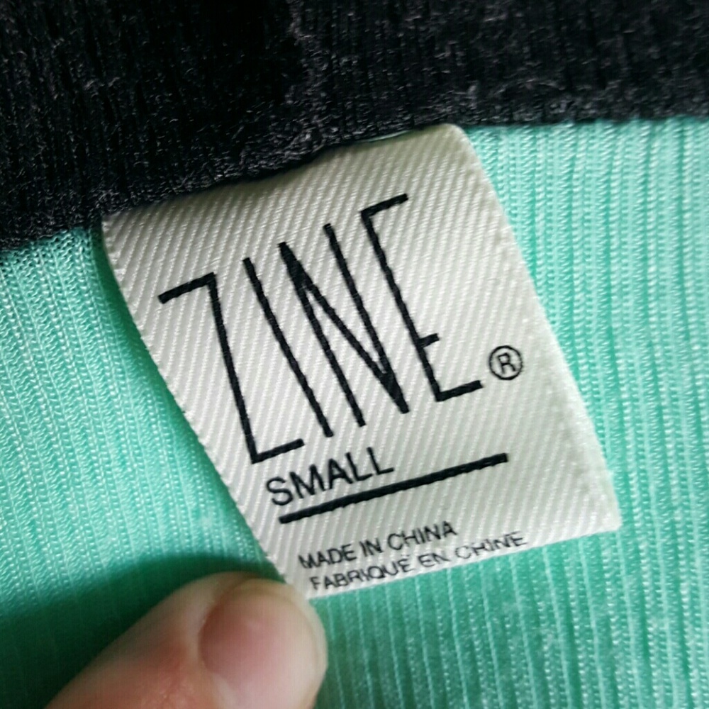 Zine Anderson Mint & Charcoal Hooded Henley Shirt - Picture 4 of 8